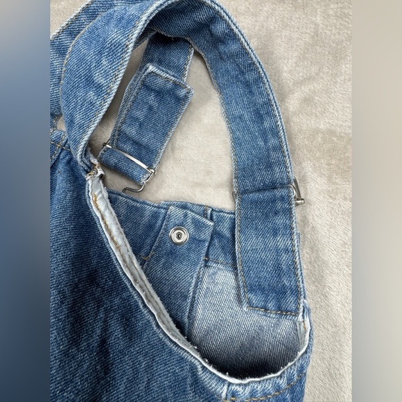 7 for all Mankind Denim 100% Cotton Button Front Overall Blue Jean Dress 12 M - Picture 12 of 14